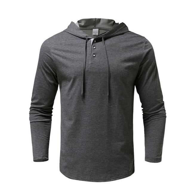 New Mens Shirt T-Shirts Breathable Long Sleeve Cotton Pullover Comfy Button