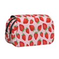 thumbnail image 1 of Disketp Strawberries Estuche de Lápices de Doble Capa con Tapa Abatible y Cremallera, Organizador Escolar para Adolescentes y Adultos, 1 of 7