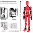 thumbnail image 6 of 3D Printed Action Figure, Robot Toys with Full Articulation for Stop Motion Animation(2 pcs, Blue Red), 6 of 6