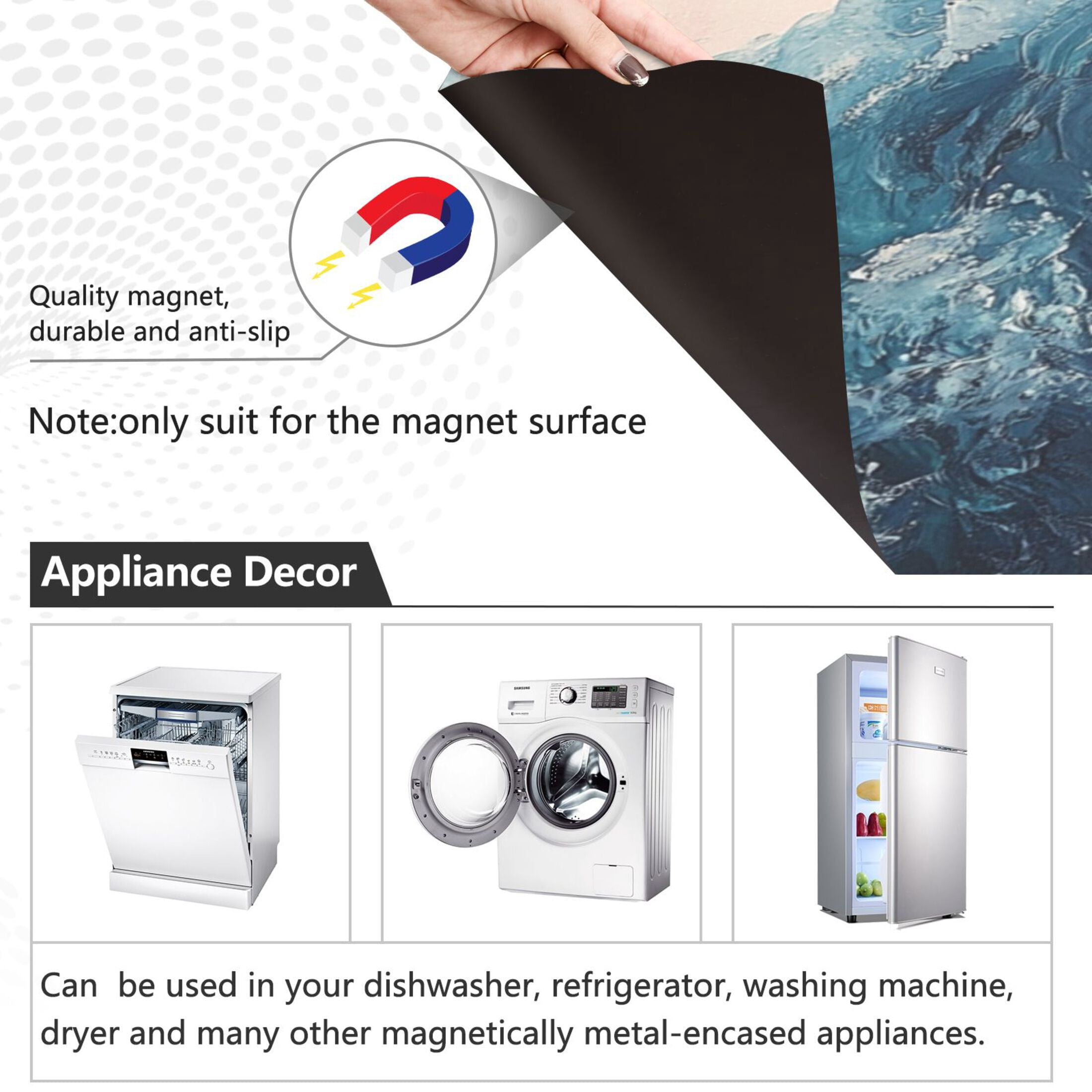Dishwasher Magnetic Sticker 23x26 Inch Refrigerator Magnetic Sticker Washing Machine Magnetic Sticker Kitchen Panel Magnetic Sticker Home Decor Super Cool Sea