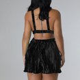 thumbnail image 4 of Summer Saving Wycnly Jumpsuits for Women Dressy Sexy Hollwed Elastic Waist Strap Mini Overalls Jumpsuits Summer V-Neck Sleeveless Solid Short Trendy Rompers Black s, 4 of 7