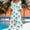 #057-Light Blue, variant on Haivin Women's Jumpsuit, Short Sleeve V-Neck with All-Over Print, Back Zipper and Side Pockets, Casual Lightweight Breathable for Daily Wear and Summer Activities