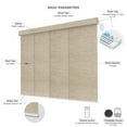 thumbnail image 5 of Yoolax Motorized Panel Track Blind Work with Remote Control Smart Light Filtering Vertical Blinds Electric Large Window Shade for Patio Sliding Door(Half Shading Wooden Beige,100"W x 84"H), 5 of 7