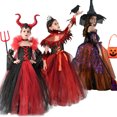 thumbnail image 2 of Vamprie-disfraz de Halloween para niña, vestido hinchado de maléfica, disfraz de bruja de carnaval, Cosplay de Diablo, traje de fiesta para niños de 2 a 10 años, 2 of 4