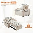 thumbnail image 3 of Aukfa Convertible Sleeper Chair, 4-In-1 Pull Out Futon Chair Bed with Cup Holder, USB Port and Swivel Phone Holder, Beige, 3 of 8