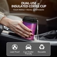 thumbnail image 5 of 18oz Travel Coffee Mug, 316 Stainless Steel Vacuum Insulated Tumbler with 2-in-1 Straw Lid & Strap, Liquid & Marble Print, 5 of 6
