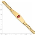 thumbnail image 3 of 14K Medical Soft Diamond Shape Red Enamel Curb Link ID Bracelet (Weight: 15.34 Grams, Length: 7 Inches), 3 of 3