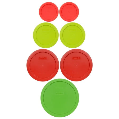 

Pyrex (2) 7202-PC Red (2) 7200-PC Edamame Green (2) 7201-PC Poppy Red (1) 7402-PC Green 6-7 Cup Plastic Replacement Lid