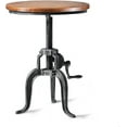 thumbnail image 6 of Rustic Bar Table  Small Bistro Table 19.7-25.6inch Height Adjustable Vintage Side Table in Living Room Cast Iron Metal Swivel Tabletop, 6 of 10