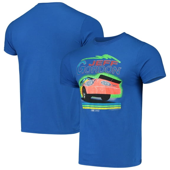 Men's Checkered Flag Royal Jeff Gordon Retro T-Shirt