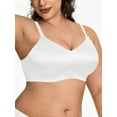 thumbnail image 2 of Deyllo Women Wireless Seamless Full Coverage Bra Minimizer Underwire Bralette White Crisscross Back Daily Bra Clothes Size 36DD, 2 of 5