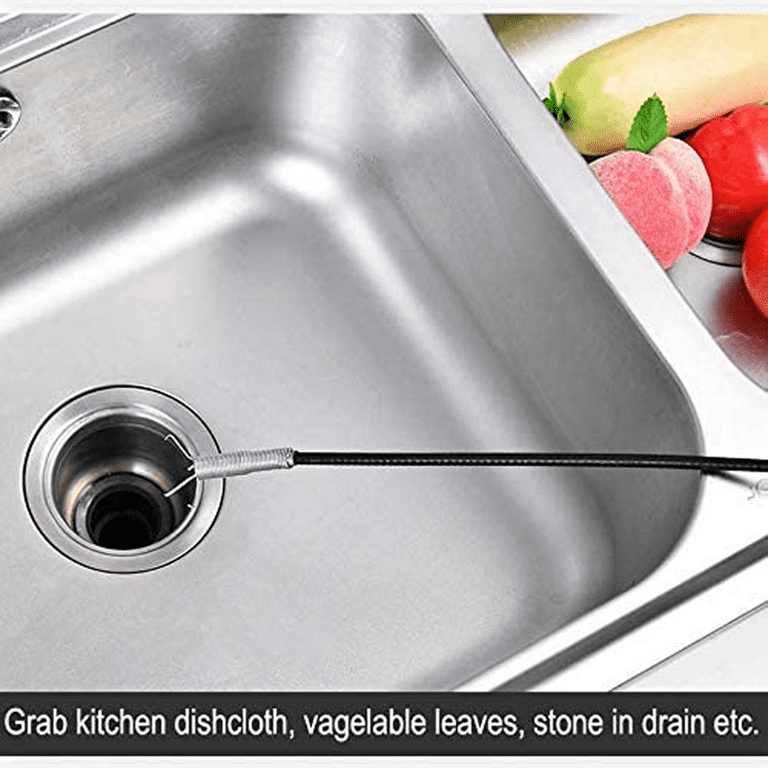 1pc Flexible Stainless Steel Drain Unblocker, Sink & Tub Clog Remover, Hair  Catcher, Garbage Picker