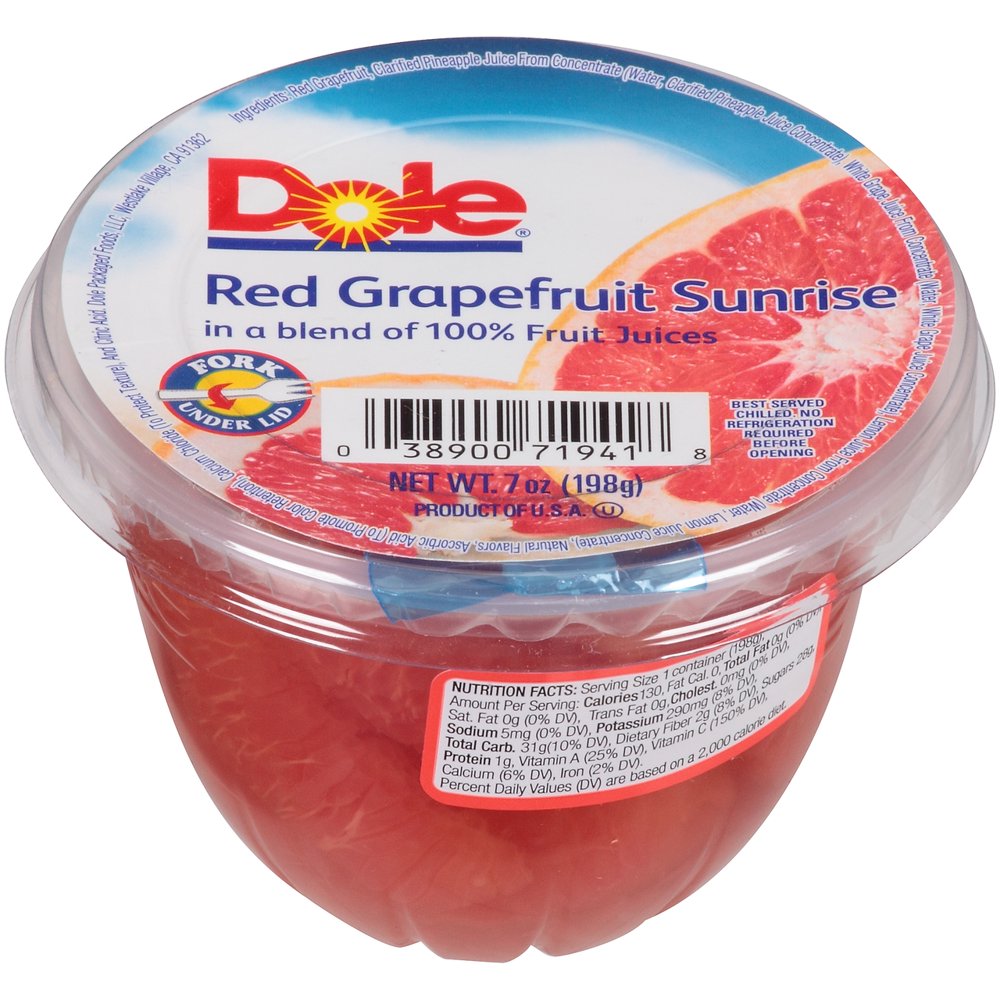 12 PACKS Dole Red Grapefruit in Juice, 7 Ounce
