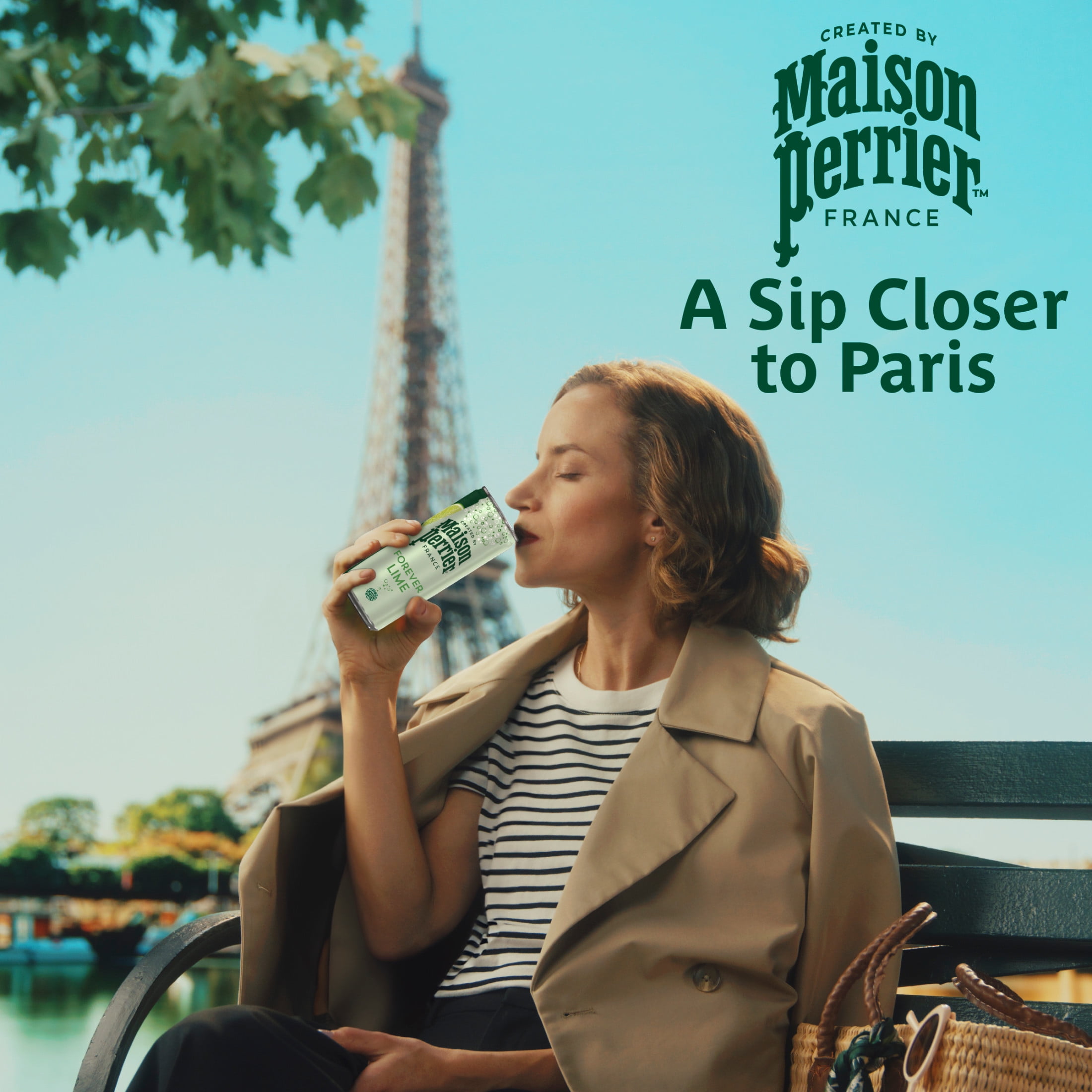 Maison Perrier Forever Lime Sparkling Water, Recyclable, 11.15 fl oz, 24 Pack Cans