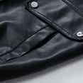 thumbnail image 5 of Mens Leather Jacket Full Zip Motorcycle Jackets Long Sleeve Retro Bomber Jackets Waterproof Lapel Collar Windbreak Coat Padded Waterproof Baseball Coat Fall Winter Warm Outwears, 5 of 9