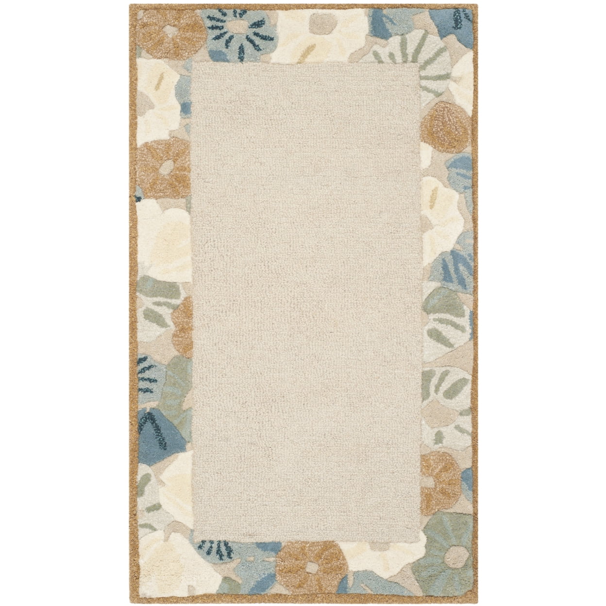 SAFAVIEH Martha Stewart Poppy Floral Border Area Rug, Cornucopia Beige, 5' x 8'