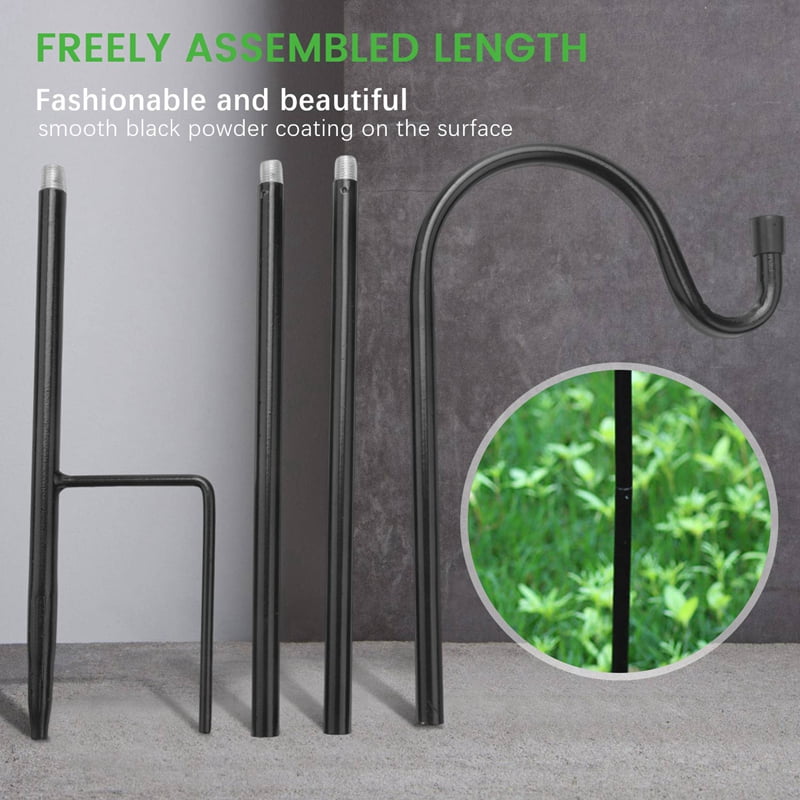 10X Shepherd Hooks Rust  Garden Stake Outdoor Metal Plant Stand Hanger Bird Feeder Pole 80.5X10X1cm