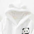 thumbnail image 4 of Boys Girls Kids Soft Flannel Bathrobe,Thickened Warm Hooded Sleep Robe with Waist Tie,Plush Cozy Loungewear Fall Winter for Boys Girls 18 24 Months 3T 4T 5T-12T Toddler Pajamas,White,Size 11-12T, 4 of 6
