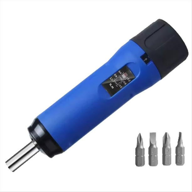 Pantalla Digital Destornillador de Par Ajustable Preestablecido con Unidad de 1/4 Pulgada 4bits Incluidos con Tornillo de Caja Juego de Par 0.5-3.0NM
