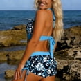 thumbnail image 6 of Miqool Two Piece Swimsuits for Women Tropical Printed Sporty Push Up Bikini Set Halter Bathing Suit Beach Modest Swimwear, 6 of 9