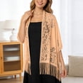 thumbnail image 3 of Elegant Lace Shawl Wrap for Weddings and Formal Occasions Sophisticated Evening Accessory for Bridesmaids and Guests Timeless Knitwork Shawl with Intricate Design, 3 of 4