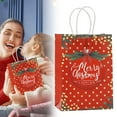 thumbnail image 2 of Christmas Bags For Gifts, Canvas Christmas Gift Bag, Small Size Kraft Paper Bags with Handle for Holiday Gifts 8.3"x5.9"x3.14", 2 of 6