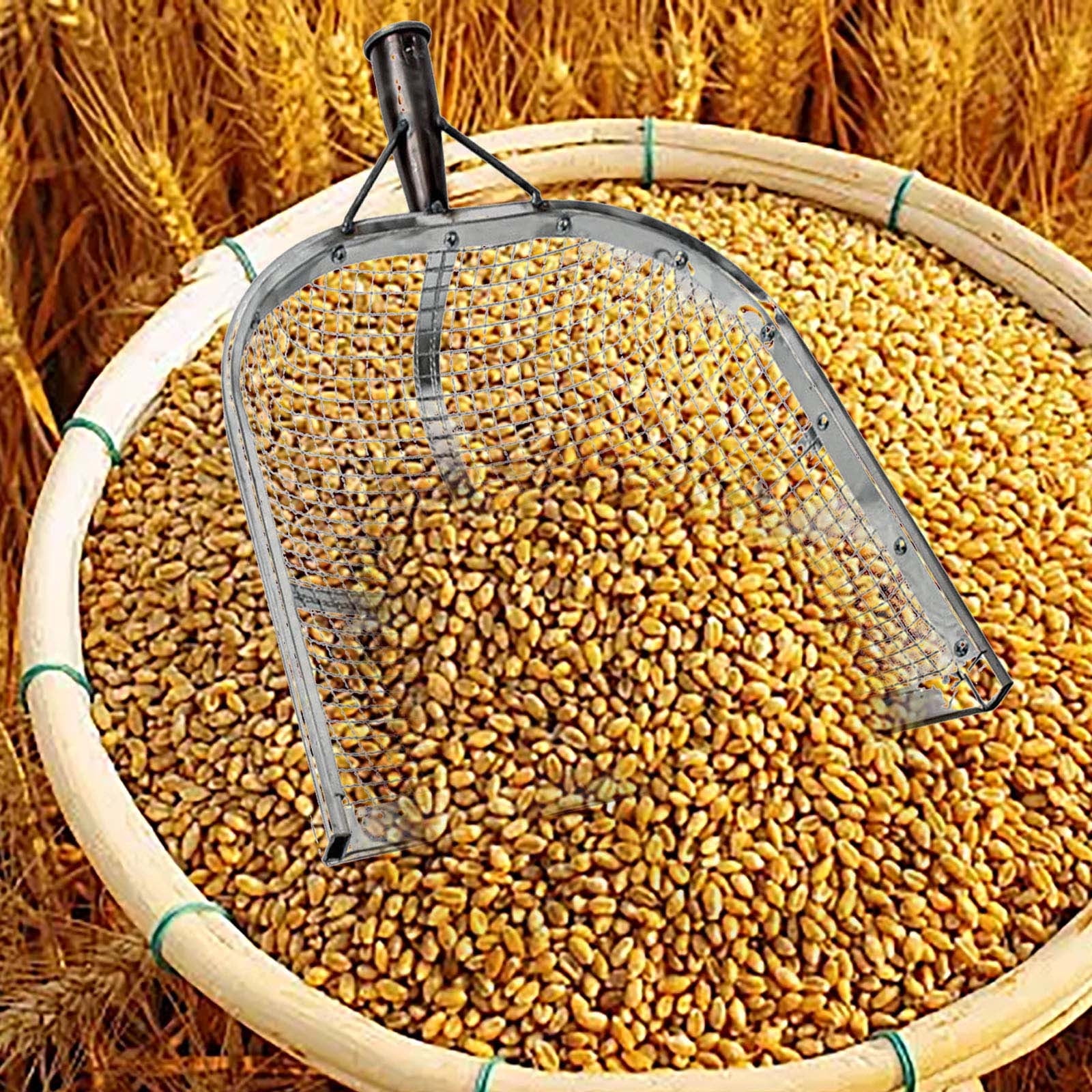 Stainless Steel Filter Soil Shovel Sieve Tool with Comfortable Handle for Efficient Sifting and Cleaning in Garden Yard