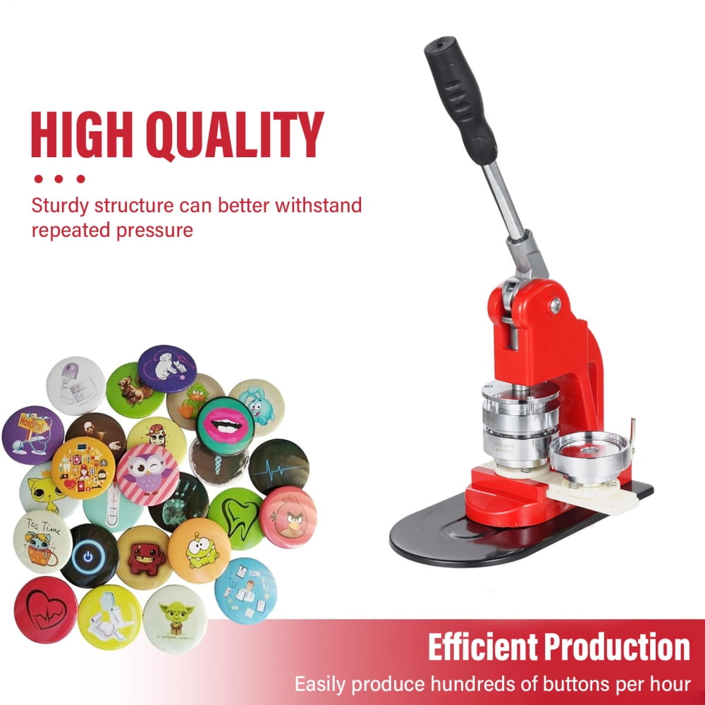 Button Maker Kit Multiple Sizes 1.25+2.28+3 in, Removable Button Press Machine with 300 Parts, Badge Making Supplies for DIY Projects