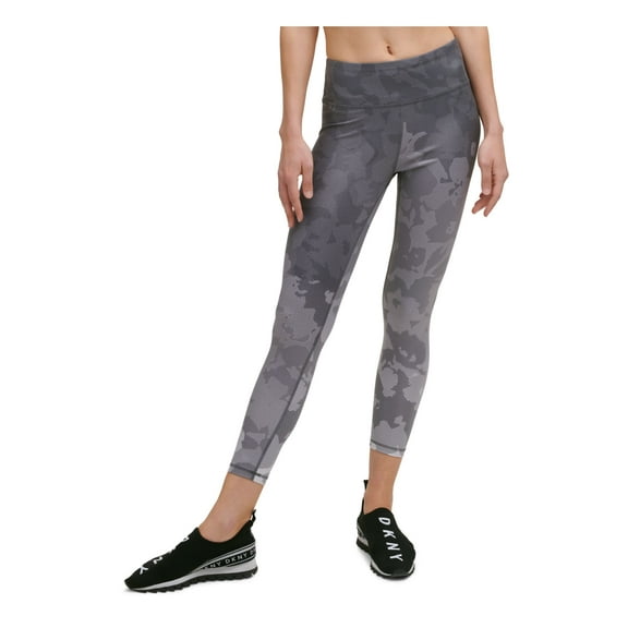 DKNY SPORT Womens Gray Moisture Wicking Pocketed Stretch Pull On Style Ombre Active Wear High Waist Leggings XS