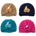 thumbnail image 1 of Coofit Baby Knit Hat Rabbit: 4PCS Cute Infant Winter Hat Newborn Turban Hat Beanie Cap, 1 of 10
