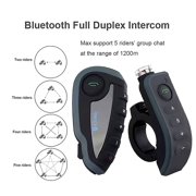 Bluetooth Motorcycle Helmet Intercom Headset with Control Bar Black