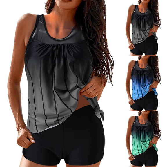 Yxbdin Tankini Swimsuits with Boyshorts for Women 2 Piece Tummy Control Modest Bathing Suits for Summer Beach Vacation Green XXL