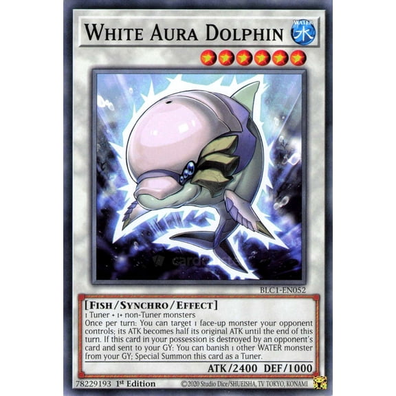 YuGiOh Battles of Legend: Chapter 1 Common White Aura Dolphin BLC1-EN052