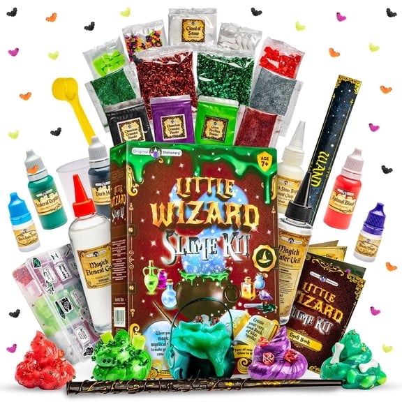 Original Stationery Wizard Slime Kit - Multicolor, Ages 7 - DIY Magic Potion Set with Cauldron & Wand, Glow-in-The-Dark Slime & Add-Ins for Creative Play