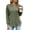 Army Green-A, variant on Women's Crew Neck Quilted Textured Long Sleeve Pullover Tops Loose Curved Hem Solid Casual Transitional Daily Sweatshirts