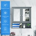Costway Wall Mount Bathroom with Storage Mirror Grey