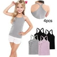 thumbnail image 2 of FamilyThread 4 Pack Girls Tank Tops Solid Sleeveless Undershirts Scoop Neck Undershirts Soft Tops For 1-13Y, 2 of 6
