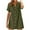 Olive Green, variant on Wyobmus Womens Button Down Shirt Dress Summer Rolled Short Sleeve Linen Dress V-Neck Mini Dress Casual Loose Fit Tunic Dresses Olive Green