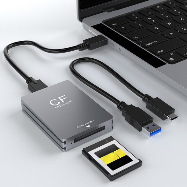 Lector de tarjetas CFexpress tipo B Lector de tarjetas CFexpress tipo B USB 3.2 10Gbps con cable USB C a USB C/A para SLR