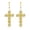 Gold,August, variant on Silver Dangle Earrings, Black Imitation Diamond Cross Earrings for Women, Rhinestone Cubic Zirconia Sparkly Stone Dangling Drop Earrings, Cross Hanging Earrings