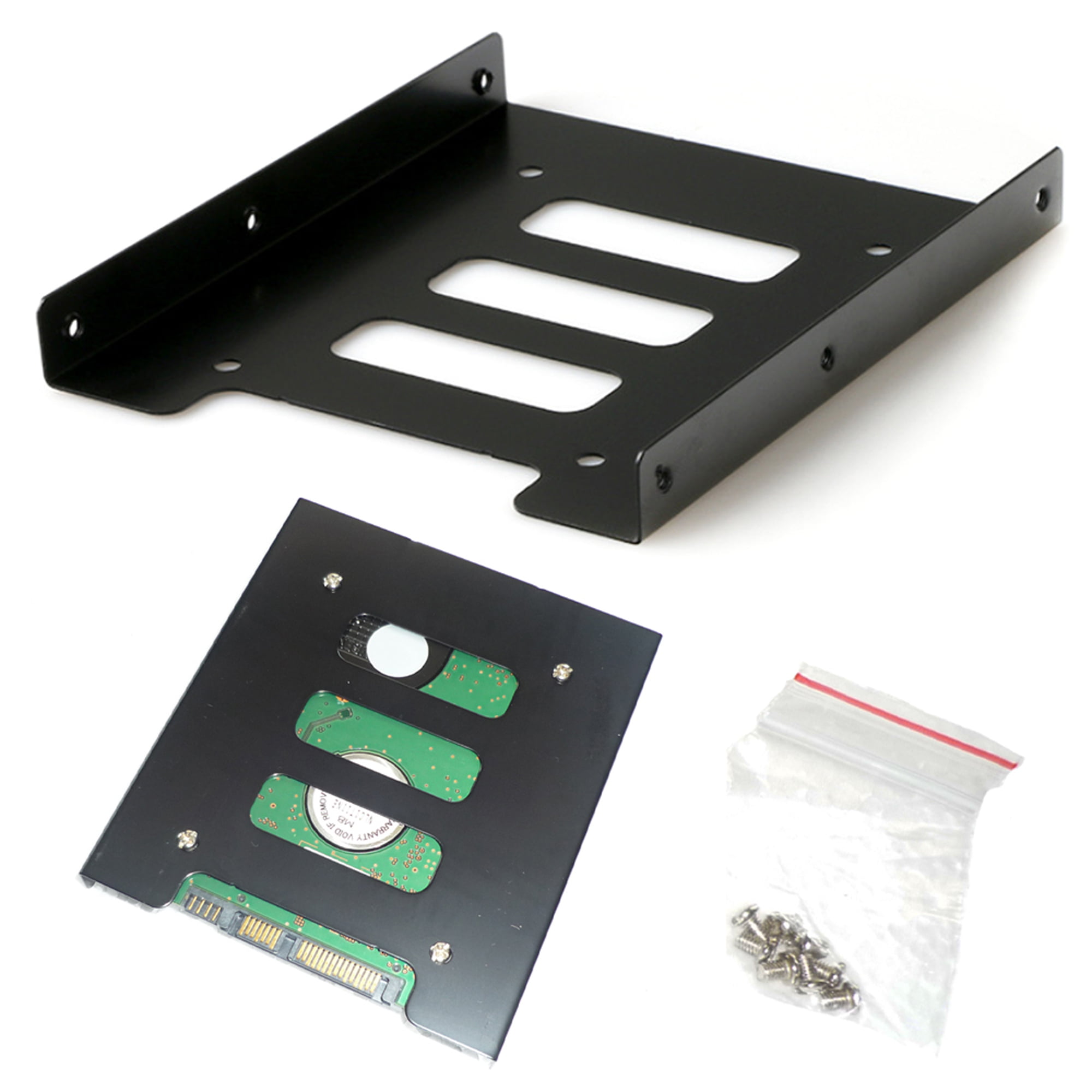Two 2.5" SSD SATA HDD To 3.5" Mount Adapter Hard Drive Bracket Black Plastic 