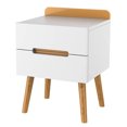 thumbnail image 3 of Nightstand with 2 Drawers, Bedside Table for Bedroom, Living Room, Sofa Side, White, Wood, 3 of 5