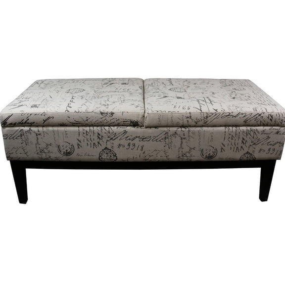 48" Long Dual Lift Bench with Plush Padding and Storage Bin / Modern and Practical Seating
