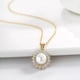 thumbnail image 3 of Cadena Dije Y Aretes Flor Perlas Rio Swarovski Oro 14k Lam dorado Unitalla, 3 of 5