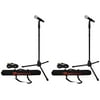 (2) Rockville Pro MIc Kit 1 Metal Microphones + Mic Stands + Carry Bags + Cables