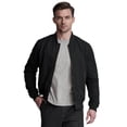 thumbnail image 3 of WenVen Men's Bomber Jacket Spring Coat Lightweight Long Sleeve Windproof Work Outerwear Black L, 3 of 12