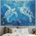 thumbnail image 2 of Orinice Turtles Ocean Corals Tapestry Wall Hanging Unique Style Art Living Room Bedroom Dorm Decor 60x50inch, 2 of 6