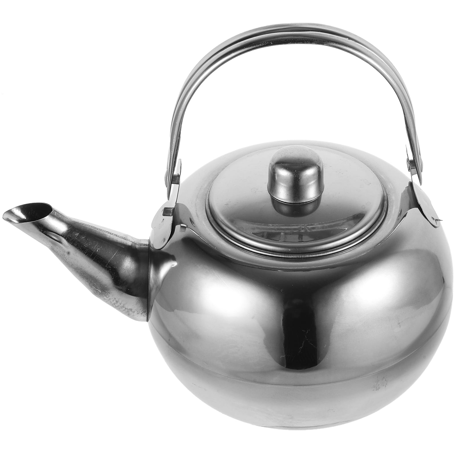 Rosarivae Thick Stainless Steel Tea Pot Insulated Kettle Thermal Teapot  Water Pot for Kitchen Restaurant Hotel (Silver, 1L) 