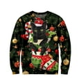 thumbnail image 3 of Wutalume Men's Christmas Print Collar Sweater with Holiday Elements, Festive and Fun for Seasonal Parties and Gifts,Green XL, 3 of 6
