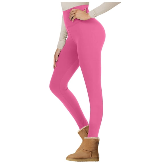Riforla Legging Tights Women Lambswool Lined High Waist Winter Yoga Pants Soft Warm Leggings Women's Pants Pink S